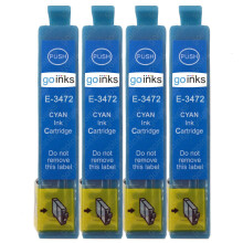 Kompatible 4 Go Inks Cyan Tintenpatronen zum Ersetzen von Epson T3472 (34XL Series) / non-OEM für Epson WorkForce Pro Drucker