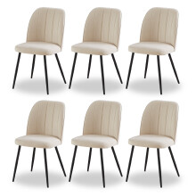 (Beige, 6) Set of 2,4,6 Dining Chair Vertical stripes Home