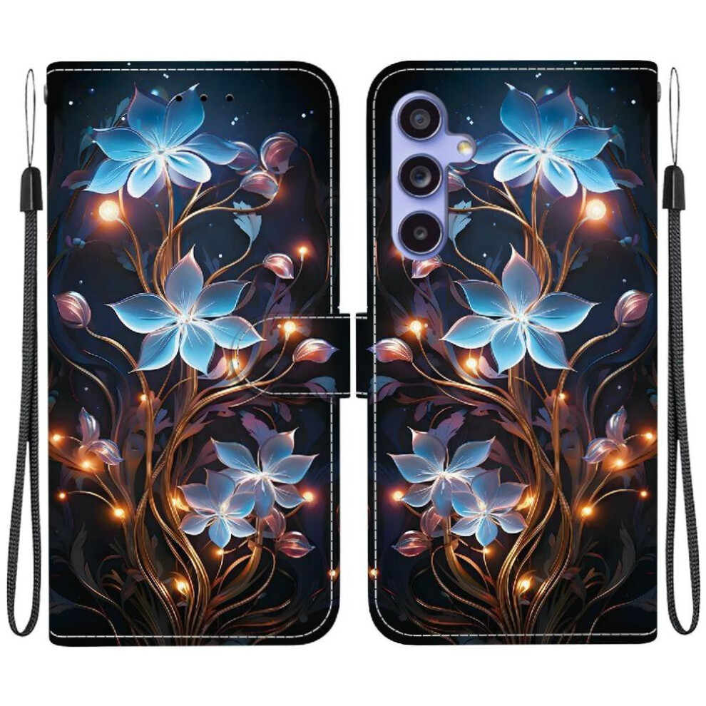 (C7 ) Compatible With Samsung Galaxy S24 Fe Case Card Slots Card Slot Kickstand Pu Leather Pattern Cover 764549265978