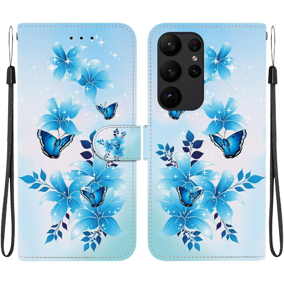 (Ohter) Compatible With Samsung Galaxy S24 Ultra 5G Case Pattern Cover Card Slots Card Slot Kickstand Pu Leather 764549266012