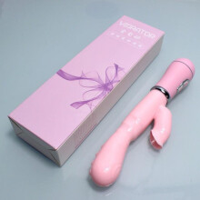 (as the picture, Battery Model) Women's Infatuation Licking Rabbit Vibrator: Dual Vibration Massage Wand with Tongue-Licking Feature. Rechargeable.