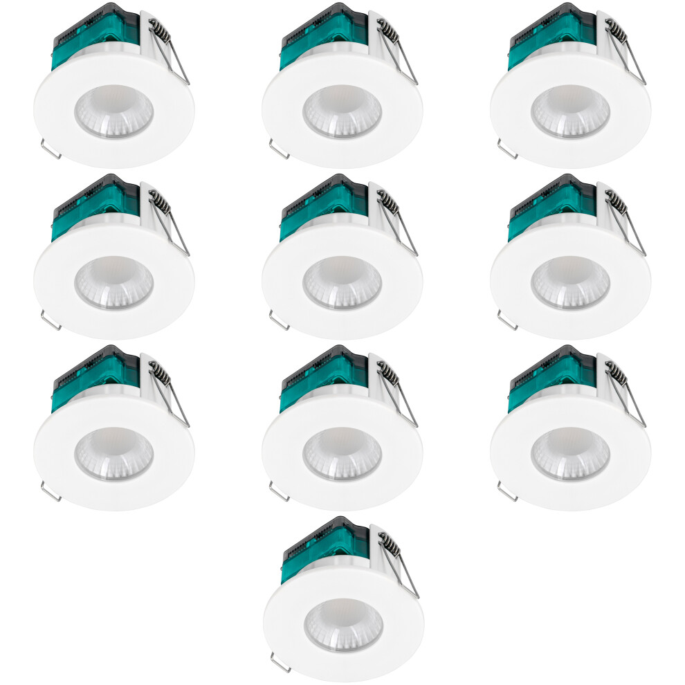 Luceco Ftype Essence Downlight White Bezel IP65 515lm 3000K 5W 10 Pack