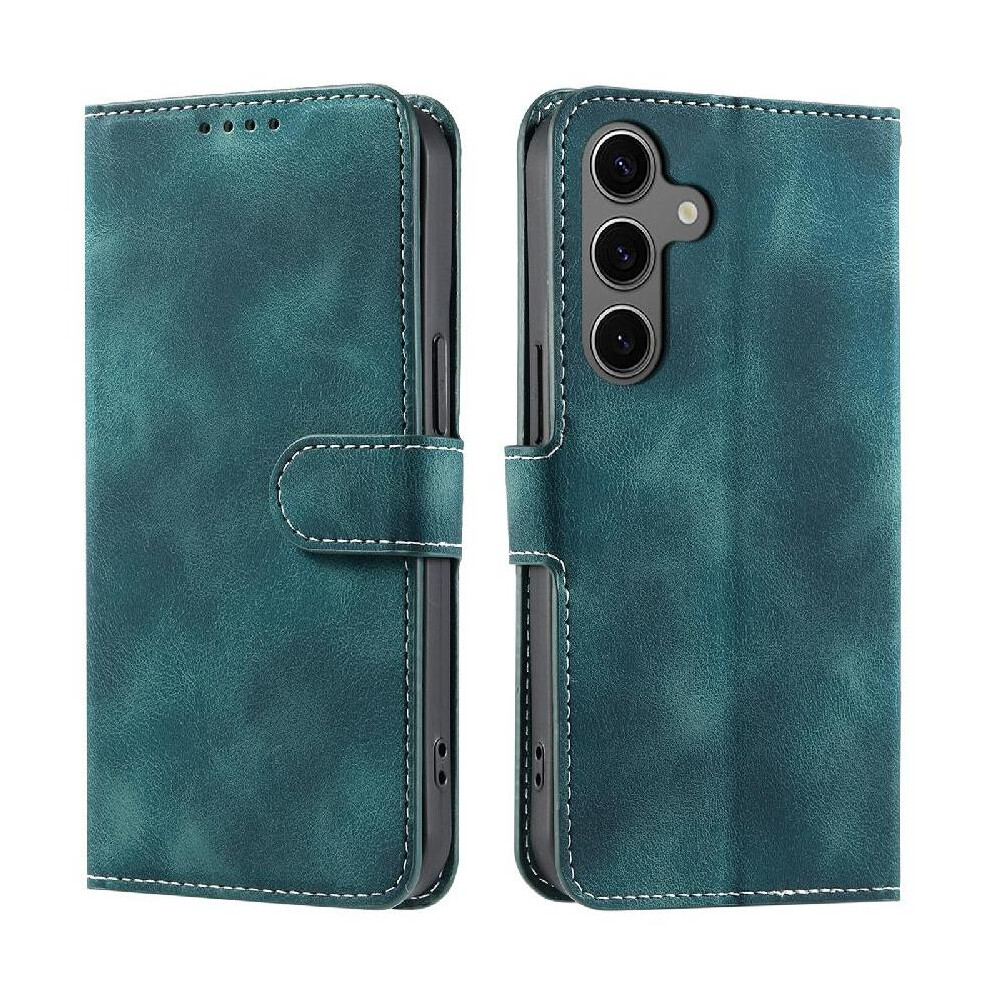 (Green) Flip Case For Samsung Galaxy S25 Plus 5G Wallet Card Slots Pu Leather Wrist Strap Magnetic Kickstand Green 764549269686