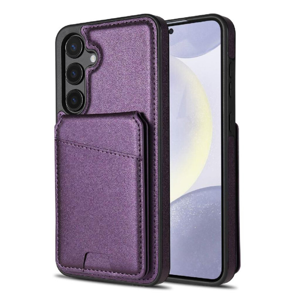 (Purple) Wireless Charging Case For Samsung Galaxy A16 Wallet Case Magsafe Card Holder Magnetic Closure Kickstand Purple 764549270552