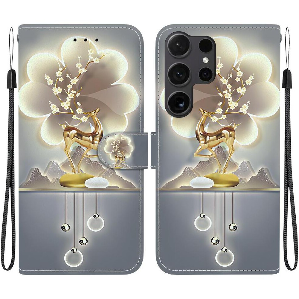 (Ohter) Flip Case For Samsung Galaxy S24 Ultra 5G Pu Leather Card Slot Kickstand Wallet Card Slots Pattern Cover 764549271238