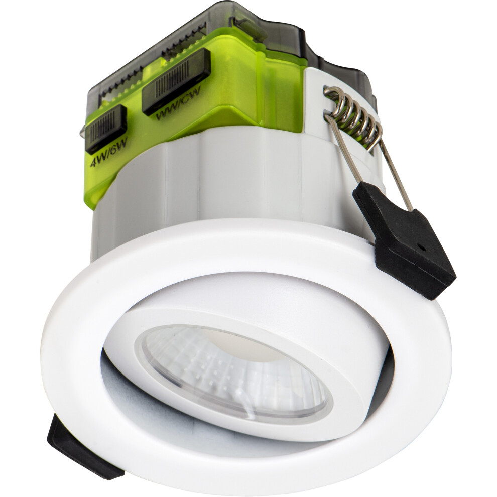 Luceco Ftype Mk2 Adjustable Downlight Power Colour Change White Bezel