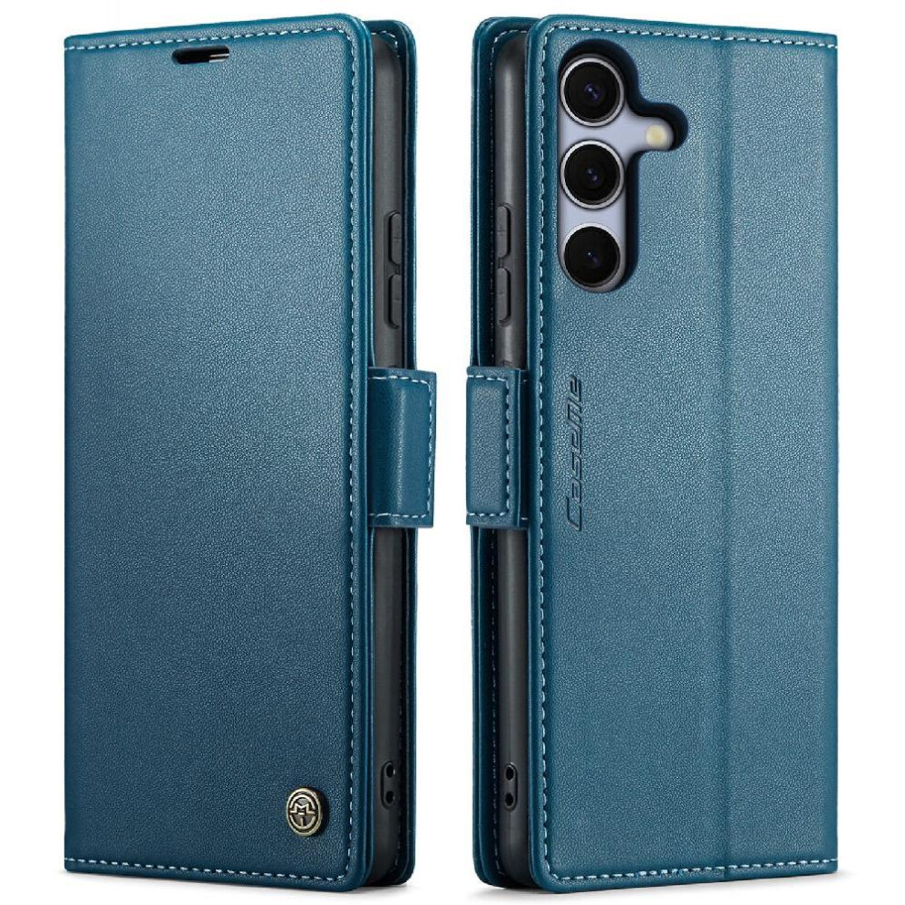 Gangxun (Blue) Flip Case For Samsung Galaxy S25 5G Kickstand Anti Fraud Wallet Case Card Slot Shockproof Case Blue