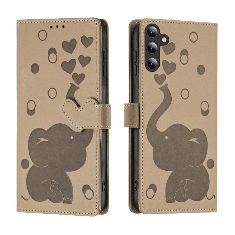 (Khaki ) Flip Case For Samsung Galaxy A36 5G Three Card Slots Premium Leather Kickstand 764549273676