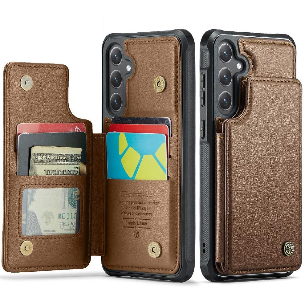 Photos - Case  Flip  for Samsung Galaxy S25 Plus 5g Kickstand Slim Shockproof  Card Holder Pu Leather Rfid Blocking(Brown)