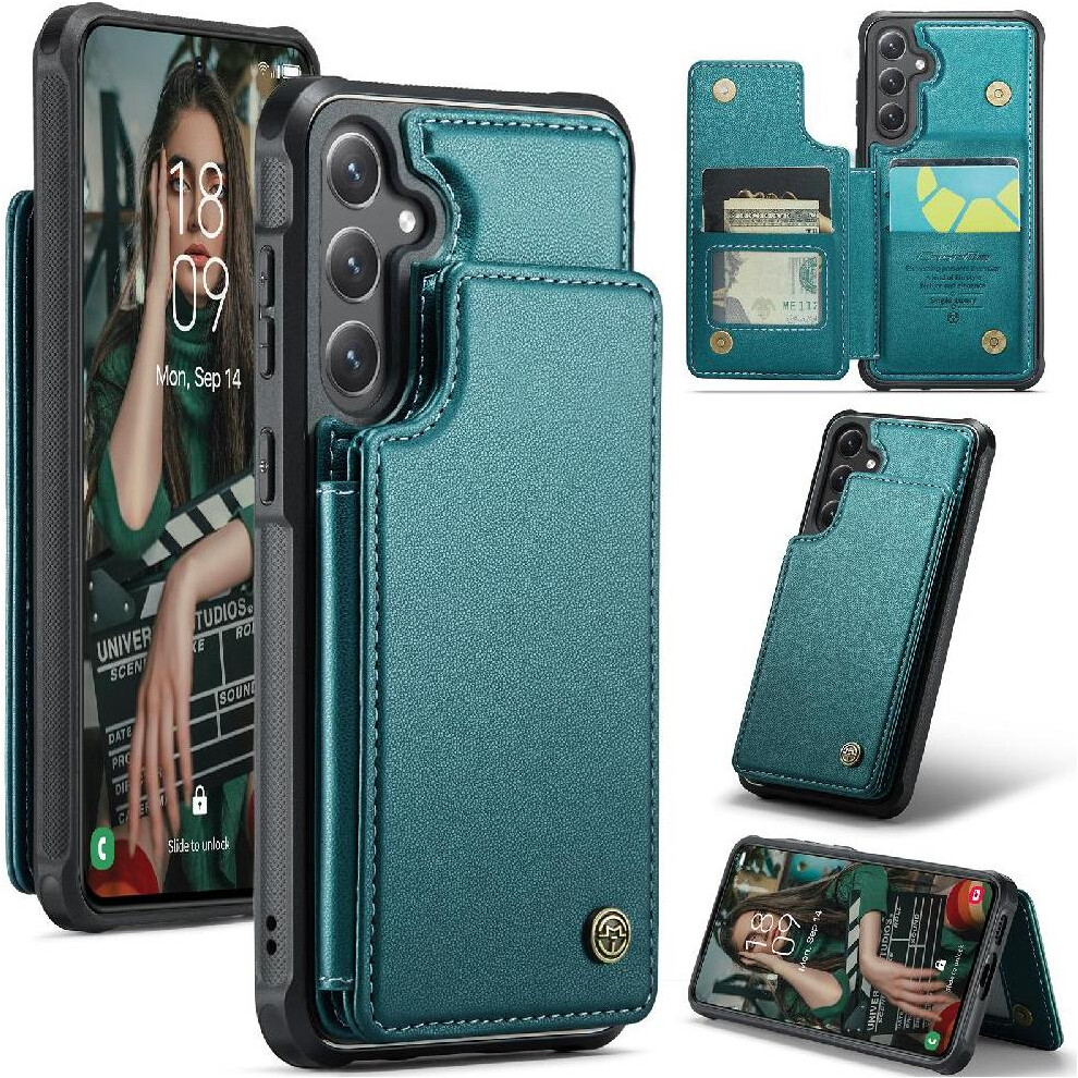 (Green) Flip Case For Samsung Galaxy S25 5G Pu Leather Kickstand Card Holder Slim Shockproof Case Rfid Blocking Green 764549276288