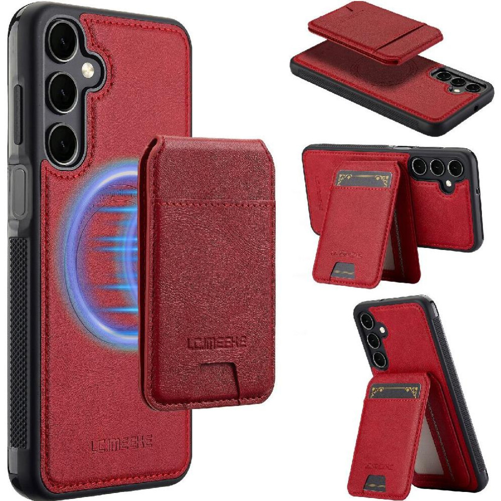 Photos - Case  Compatible with Samsung Galaxy S25 Plus  2 In 1 Detachable Wallet  Slot Photo Frame Rfid Shielding(Red)