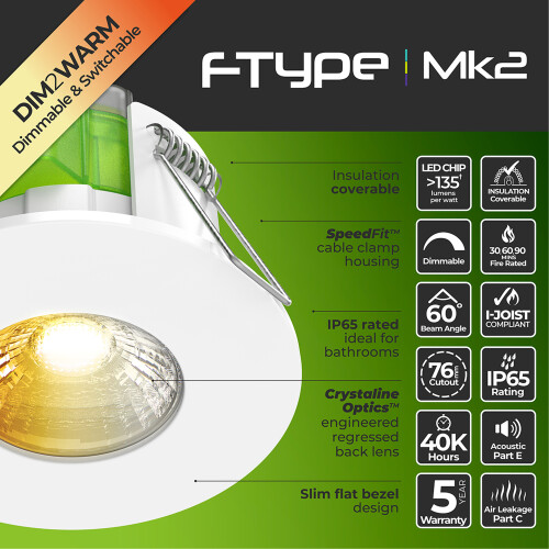 Luceco Luceco Ftype Mk2 Flat Downlight Dim 2 Warm Colour Change 1