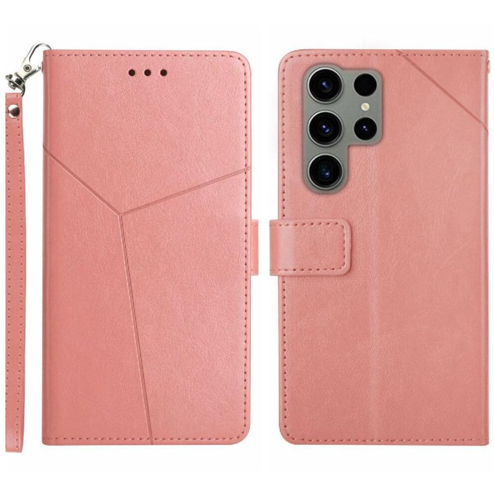(Pink) Case For Samsung Galaxy S25 Ultra Kickstand-Durable Shockproof Tpu Shell Flip Cover Book Folding Leather Wallet Pink 764549281886