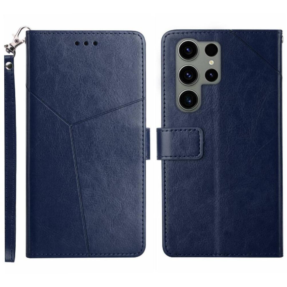 (Blue) Case For Samsung Galaxy S25 Ultra Kickstand-Durable Shockproof Tpu Shell Flip Cover Book Folding Leather Wallet Blue 764549281909