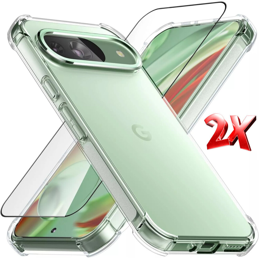 Photos - Case  Clear  Google Pixel Soft Silicone Phone Cover Multicoloured(For Google Pixel 8 , Gel Case With 2XX Tempered )