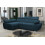 (Blue, Left) Corner Sofa Bed BOSTON MINI PREMIUM with Storage Sleep Function Springs Corduroy 1