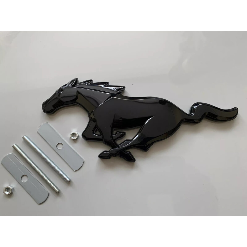Autocc Ford Mustang Gt Gloss Horse Front Grill Badge Emblem Fits S550 Black
