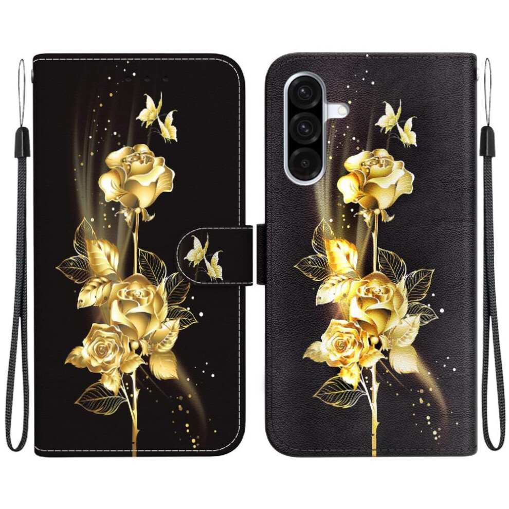 (Ohter) Flip Case For Samsung Galaxy A56 5G Butterfly Flower Painted Magnetic Closure Pu Leather Wallet Card Slots 764549288694