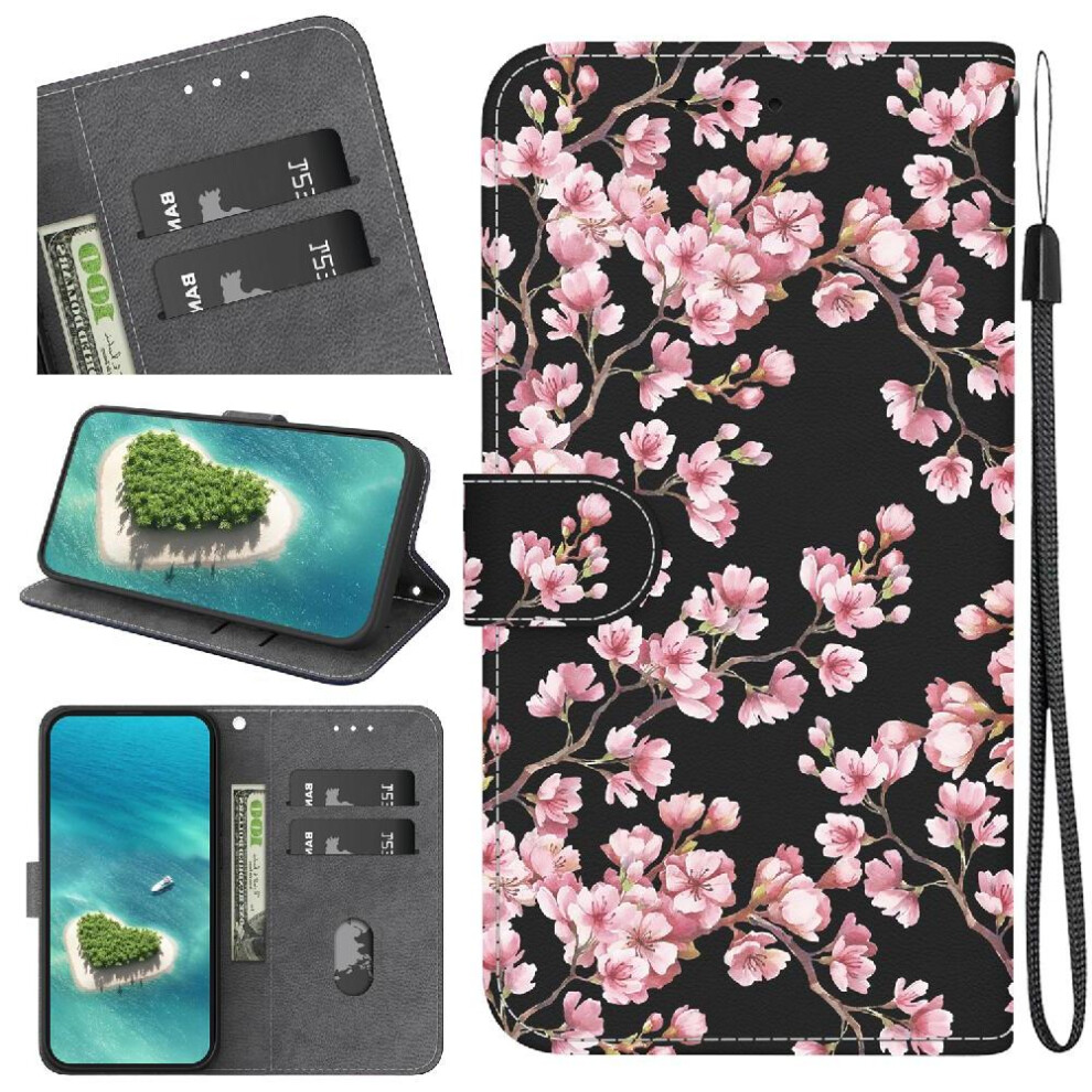 (C8 ) Flip Case For Samsung Galaxy A36 5G Butterfly Flower Painted Magnetic Closure Card Slots Pu Leather Wallet 764549288847