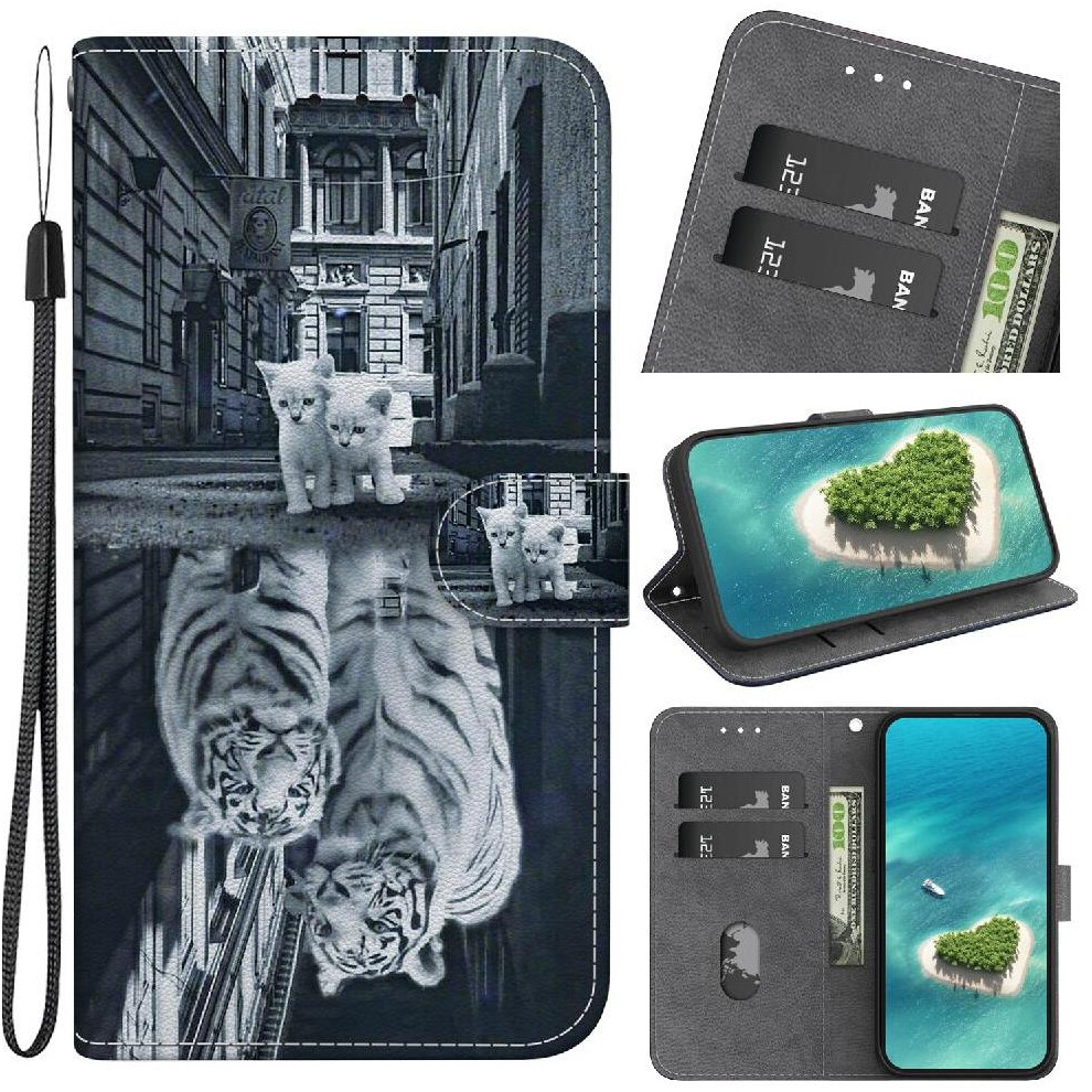 (C6) Flip Case For Samsung Galaxy A36 Pu Leather Card Slots Butterfly Flower Painted Wallet Magnetic Closure 764549288939