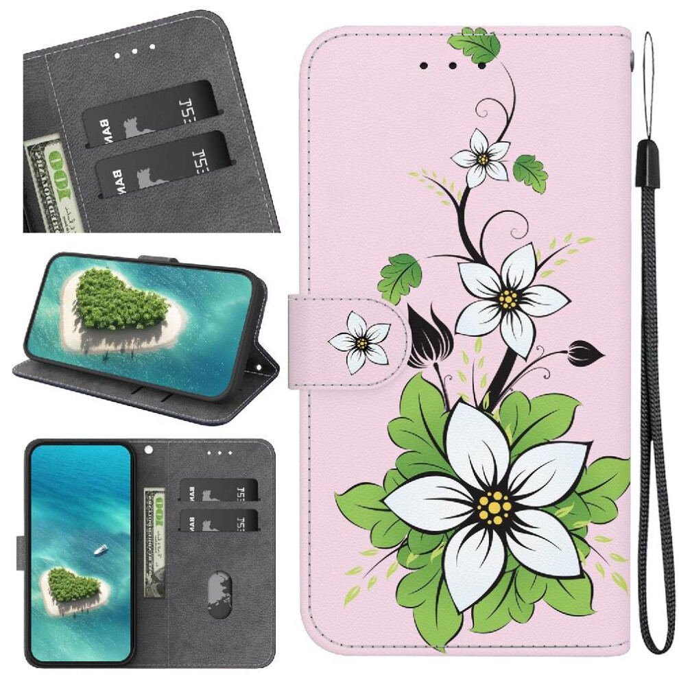 (C9 ) Flip Case For Samsung Galaxy A36 Pu Leather Card Slots Butterfly Flower Painted Wallet Magnetic Closure 764549288960