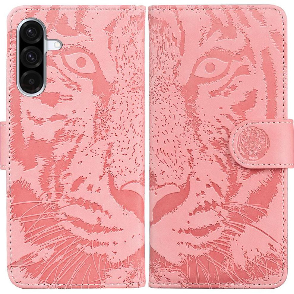 (Pink) Flip Case For Samsung Galaxy A36 Leather Wallet Kickstand Protective Embossed Cute Tiger Pink 764549289226