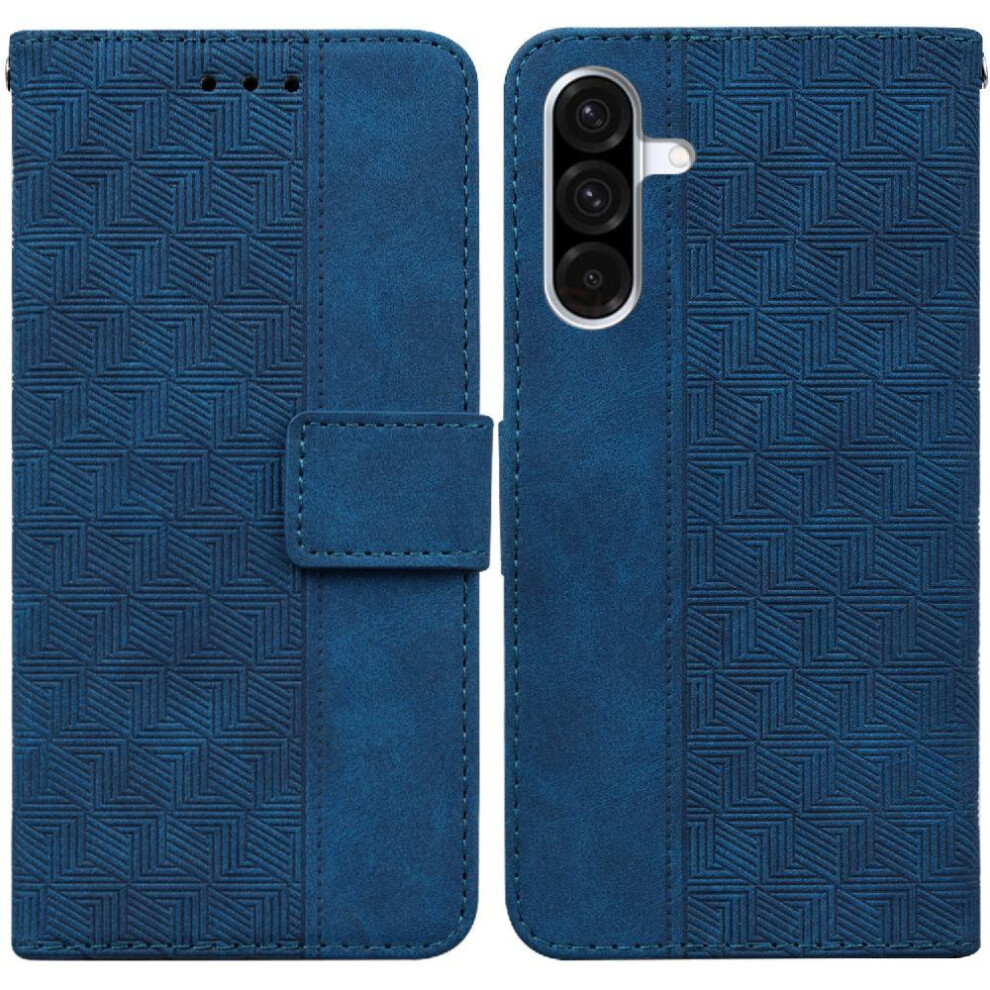 (Blue) Flip Case For Samsung Galaxy A36 5G Wallet Cover Geometric Embossed Premium Pu Leather Kickstand Feature Blue 764549289677