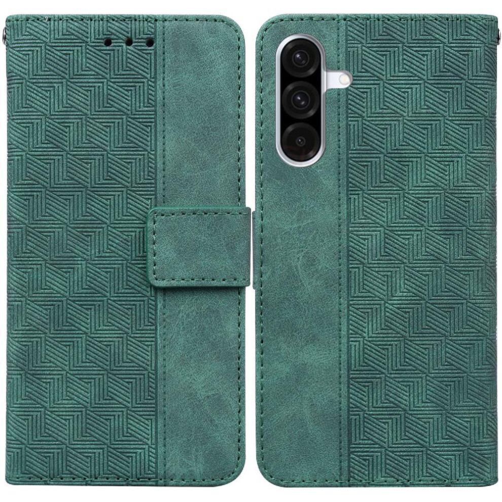 (Green) Flip Case For Samsung Galaxy A36 5G Wallet Cover Geometric Embossed Premium Pu Leather Kickstand Feature Green 764549289684