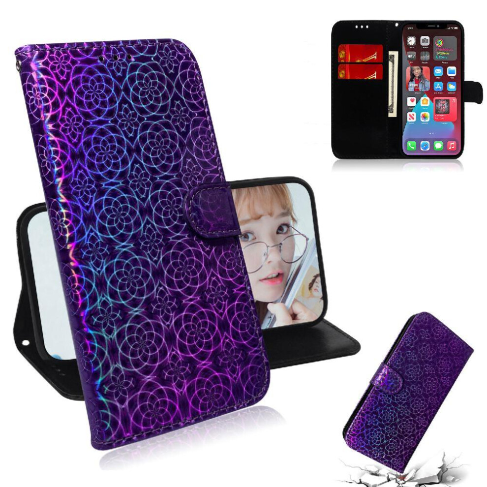 (Purple) Flip Case For Samsung Galaxy A36 5G Stand Holder Glitter Colorful Premium Pu Leather Wallet Case Card Slot Purple 764549290680