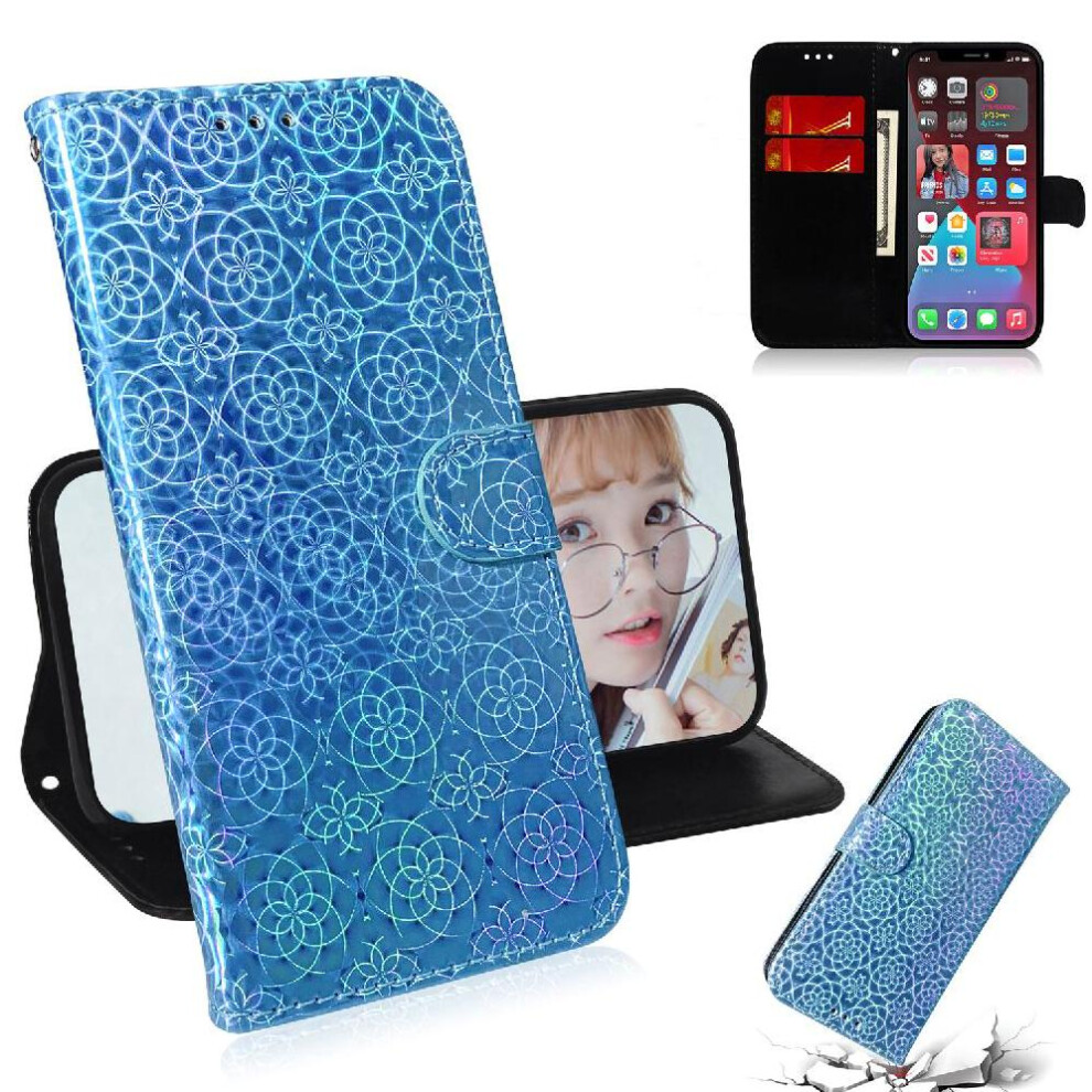 (Blue) Flip Case For Samsung Galaxy A36 5G Stand Holder Glitter Colorful Premium Pu Leather Wallet Case Card Slot Blue 764549290673