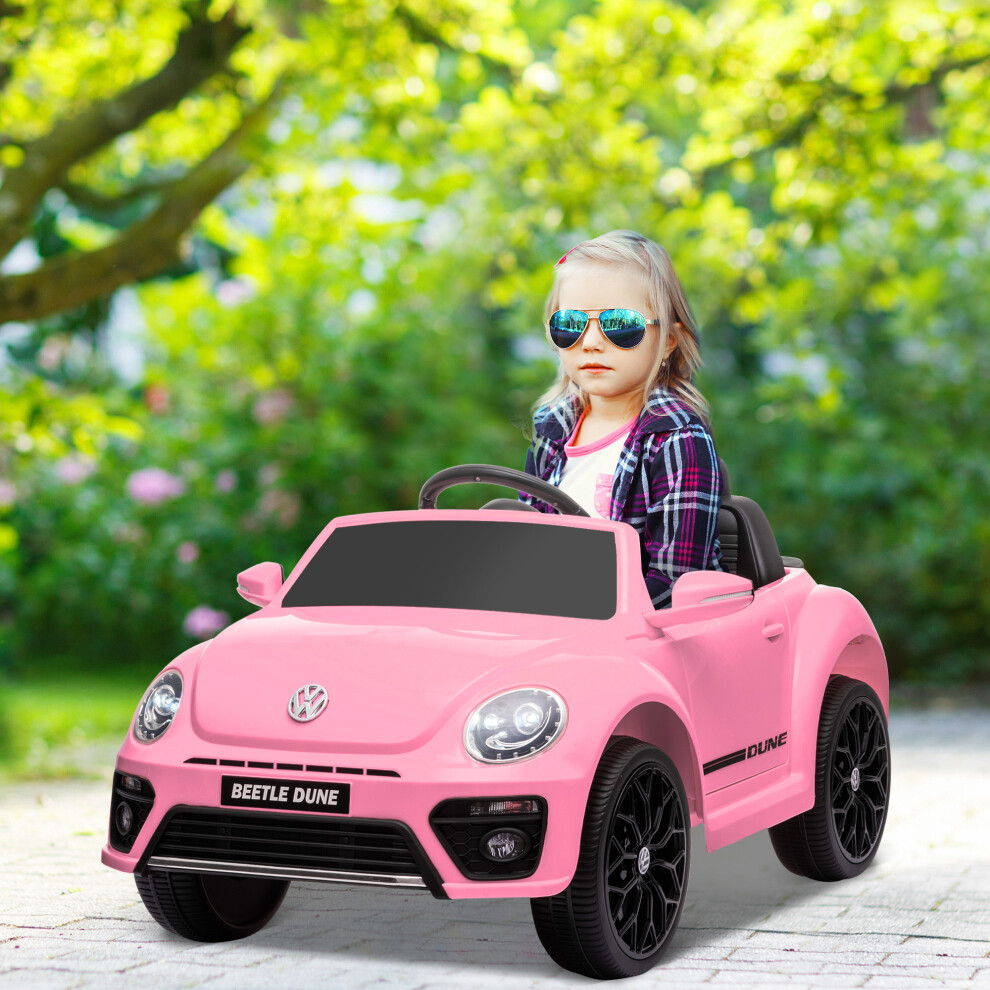 Aiyaplay Pink Volkswagen Beetle Licensed 12V Ride On Car W/ Remote Control, - Image 9