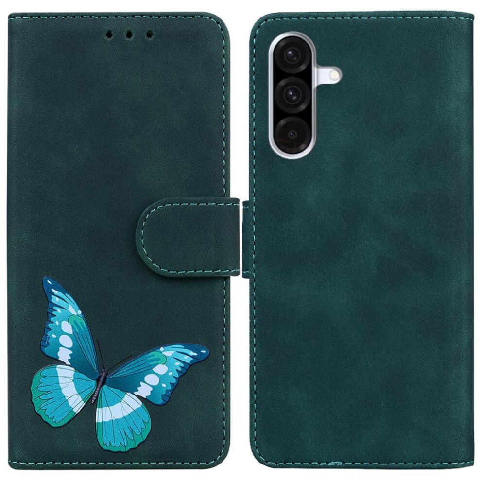 (Green) Flip Case For Samsung Galaxy A36 5G Wallet Color Printed Butterfly Card Slots Flip Folio Cover Green 764549292783