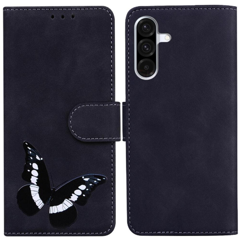 (Black) Flip Case For Samsung Galaxy A36 Flip Folio Cover Color Printed Wallet Butterfly Card Slots Black 764549292875