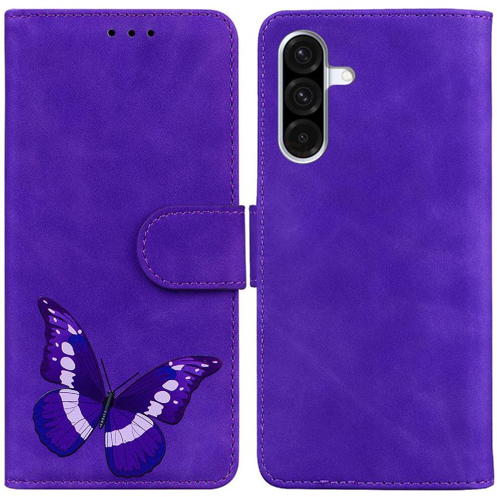(Purple) Flip Case For Samsung Galaxy A36 Flip Folio Cover Color Printed Wallet Butterfly Card Slots Purple 764549292820