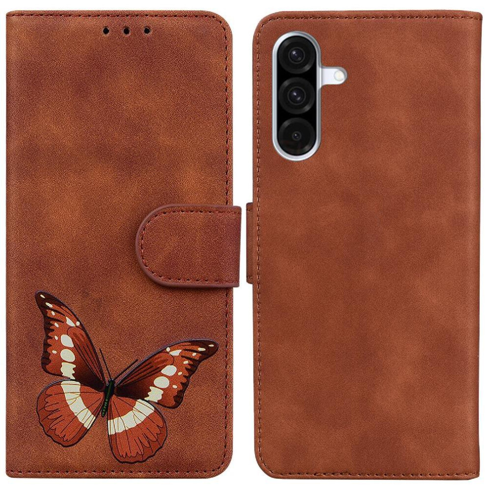 (Brown) Flip Case For Samsung Galaxy A36 Flip Folio Cover Color Printed Wallet Butterfly Card Slots Brown 764549292868