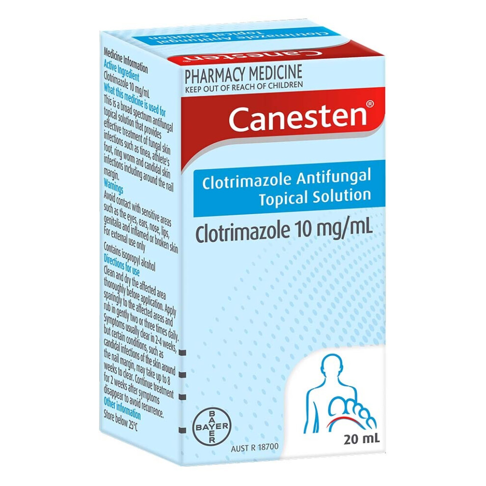 Canesten Topical Solution Effective Treatment For Fungal Infections And Skin Irritations - 20Ml