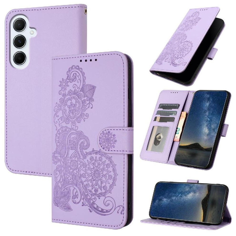 (Purple) Flip Case For Samsung Galaxy A56 Flip Folio Book With Card Slot Stand Pu Leather Magnetic Closure Kickstand Protective Purple 764549293919