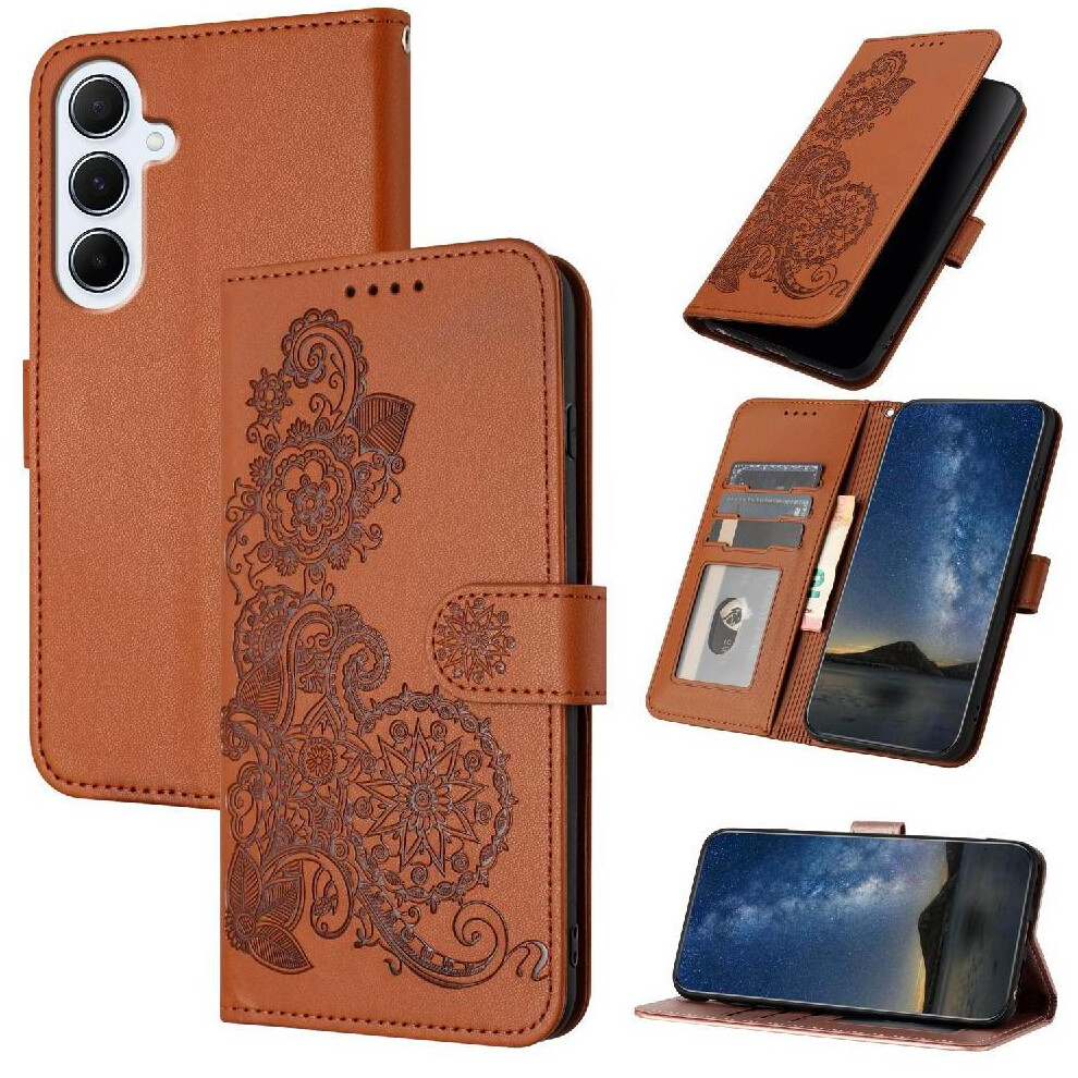 (Brown) Flip Case For Samsung Galaxy A56 Flip Folio Book With Card Slot Stand Pu Leather Magnetic Closure Kickstand Protective Brown 764549293933