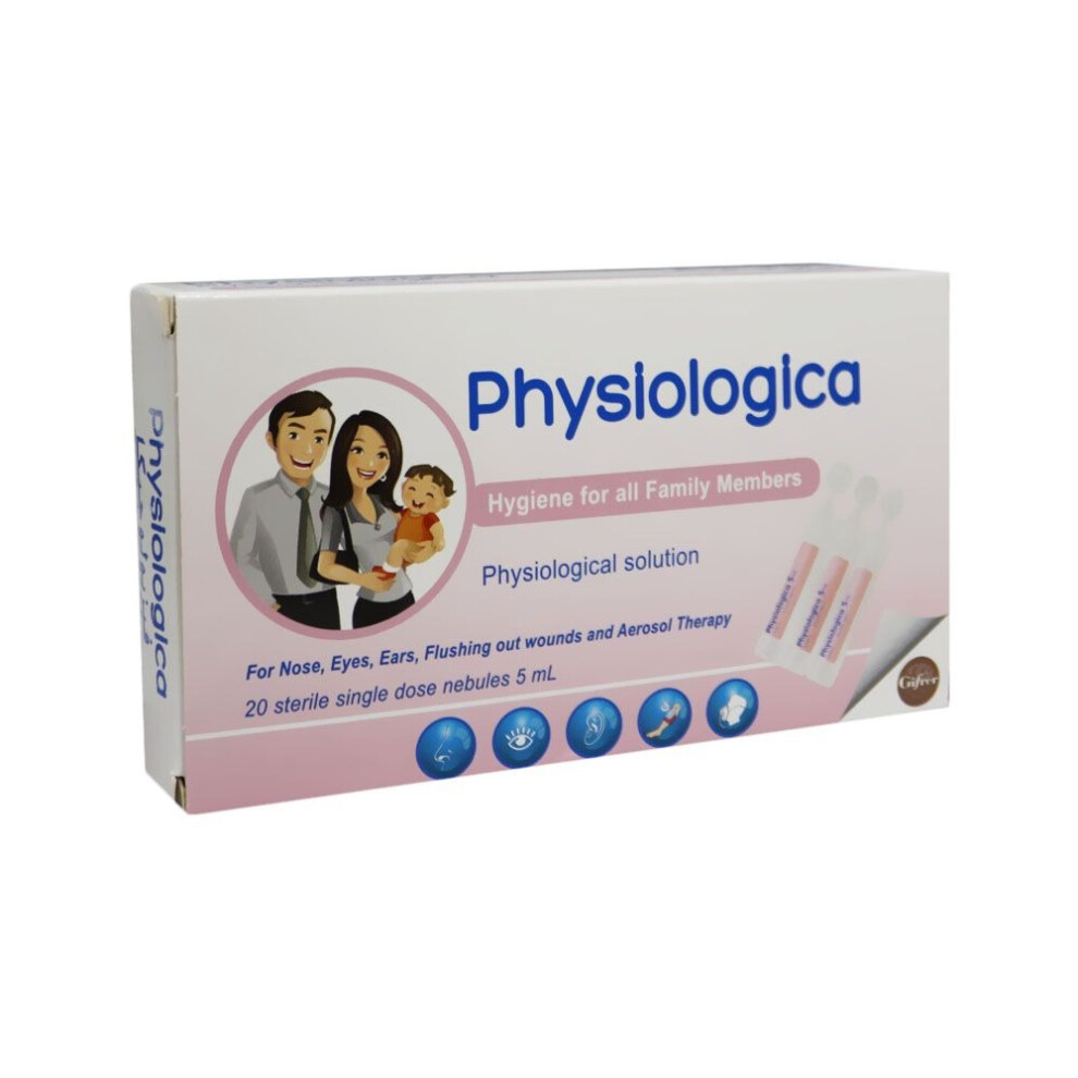 Physiologica Saline Solution Gentle Nasal Spray for Moisturizing and Cleansing| Helps relieve dryness, irritation| -  5mL 20's