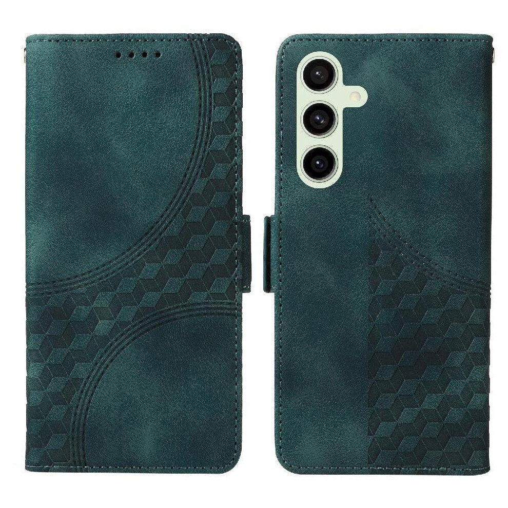 (Green) Case For Samsung Galaxy S24 Fe Quilted Pattern Card Slot Holders Leather Protective Cover Green 764549295531