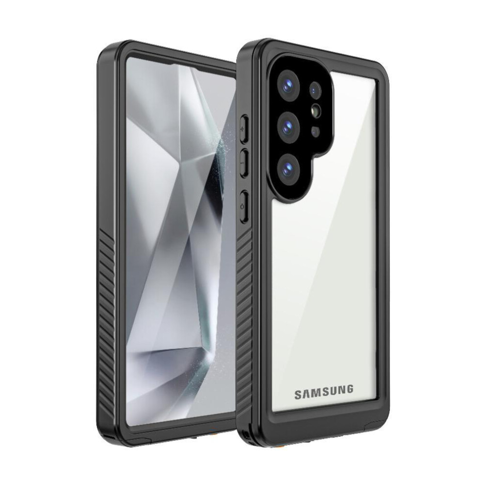 (Black) Waterproof Built Case For Samsung Galaxy S25 Ultra 5G 12Ft Military Shockproof In Screen Protector Ip68 Waterproof Full Black 764549295586
