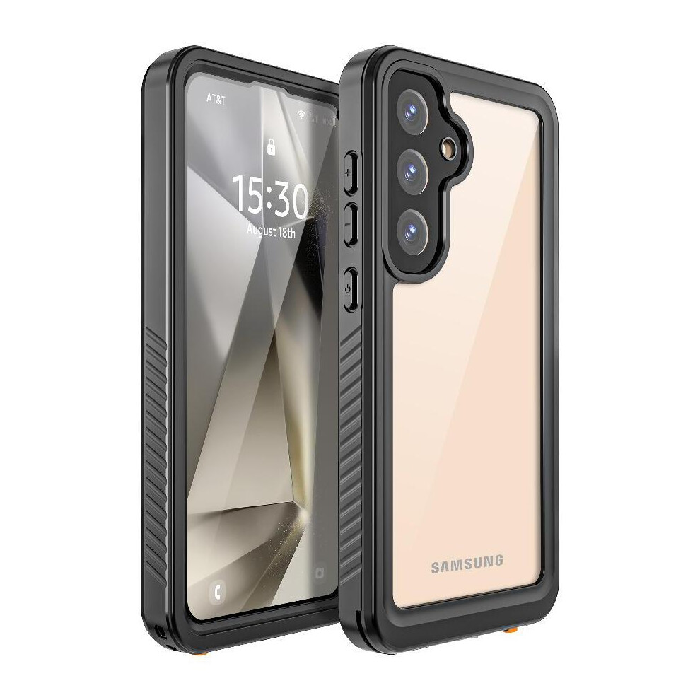 (Black) Waterproof Built Case For Samsung Galaxy S25 Plus In Screen Protector 12Ft Military Shockproof Ip68 Waterproof Full Black 764549295616