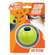 Nerf Dog Puzzle Feeder Ball for Solo Play – Interactive Treat-Releasing Toy (Blue & Green)