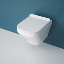 Durovin Bathrooms Compact Wall Hung Toilet - D Shape - Rimless