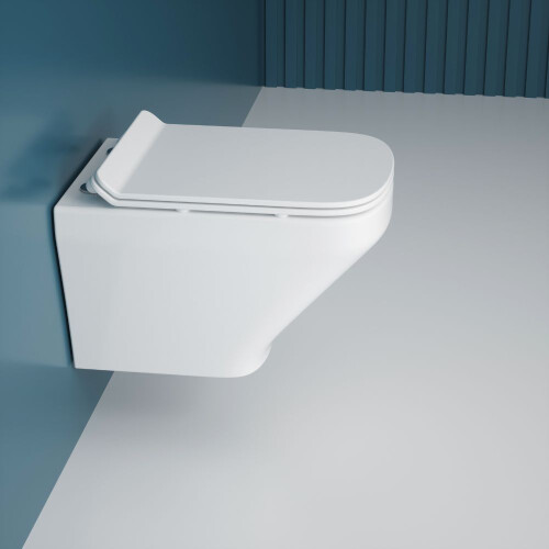 Durovin Bathrooms Compact Wall Hung Toilet - D Shape - Rimless 2
