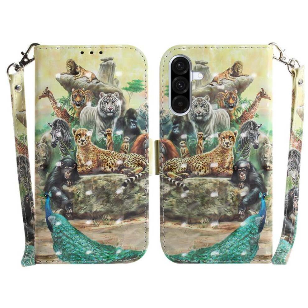 (Ohter) 3D Painted Protective Case For Samsung Galaxy A36 Card Slots Magnetic Closure Pu Leather Wallet Lanyard 764549296217
