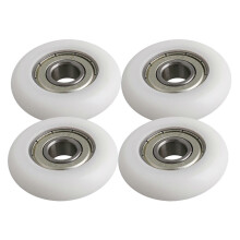 4pcs Plastic Ball Bearing Pulley Round Wheel 10x40x10mm Load 83kg White