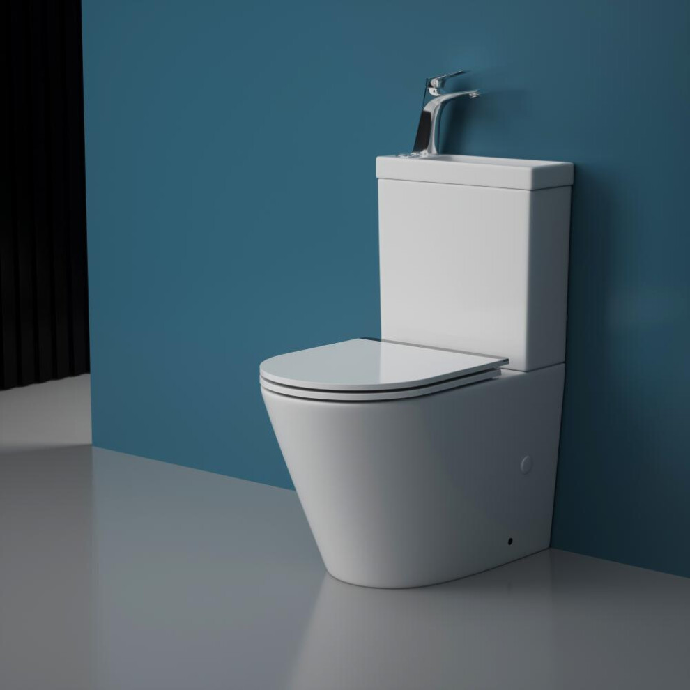 Durovin Bathrooms Close Coupled Toilet With Sink On Top and tap