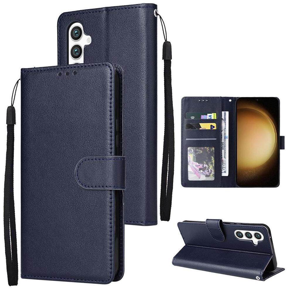 (Blue) Flip Case For Samsung Galaxy S25 Kickstand Magnetic Card Holder Pu Leather Wrist Strap Wallet Case Blue 764549302567