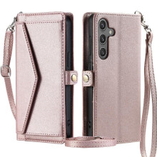 (Pink) Wallet Crossbody Case for Samsung Galaxy A16 5g Rfid Blocking Wallet Case for Women Card Holder Zipper Bills Slot